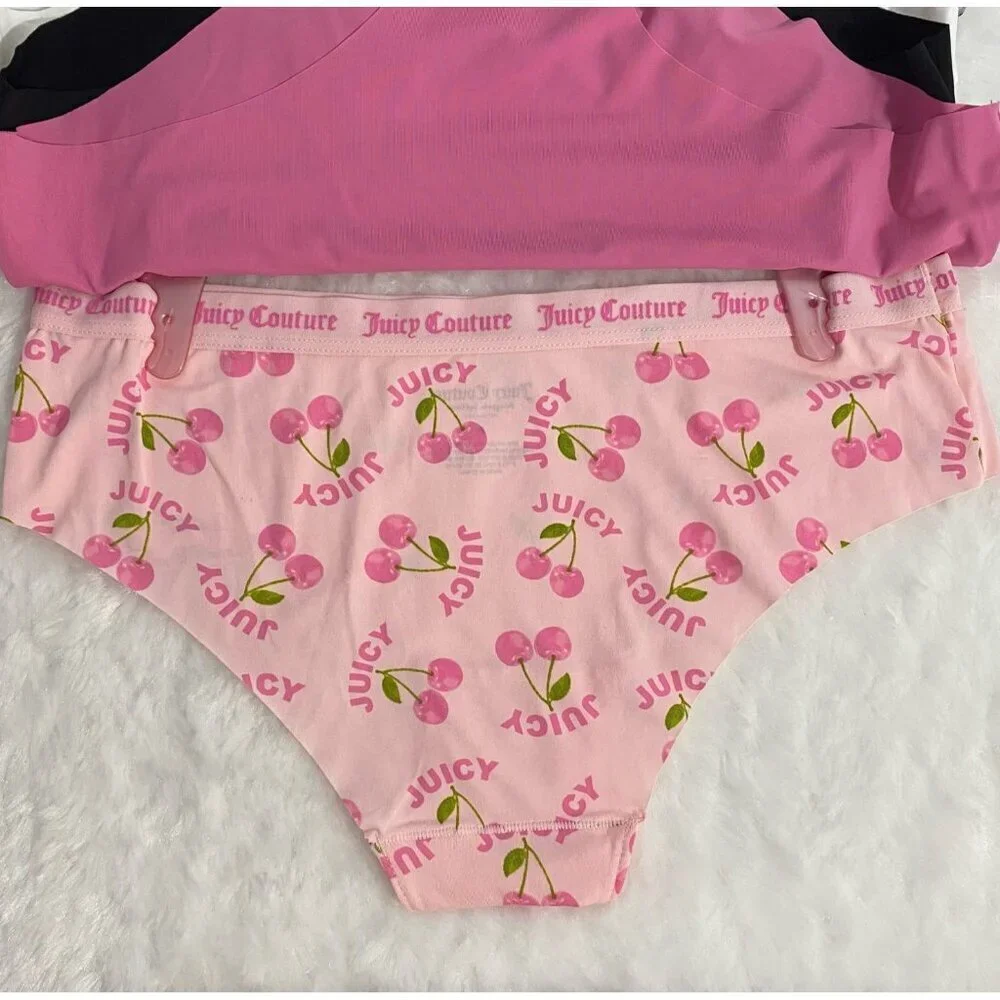 Juicy Couture Bikini Brief Pink, Black, White, Gray Logo 5 Panties Set Size S - Picture 7 of 10